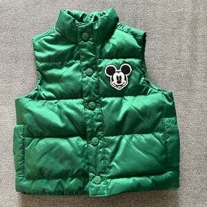 Janie and Jack X Disney green puffer vest